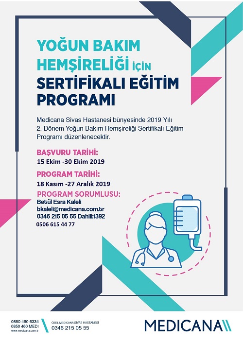 Medicana Sivas Hastanesi Yoğun Bakım Hemşireliği Sertifikalı Eğitim Programının 2.’sini Düzenleyecek