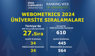 Sivas Cumhuriyet Üniversitesi Yükselişine Devam Ediyor