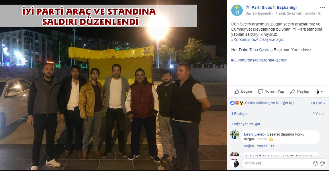 Sivas İYİ Parti Standına Saldırı